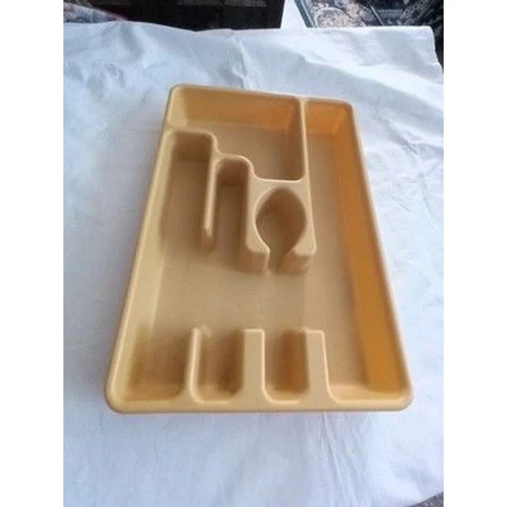 RUBBERMAID CUTLERY ORGANIZER TRAY SILVERWARE HOLDER ALMOND #2921 Plastic Kitchen